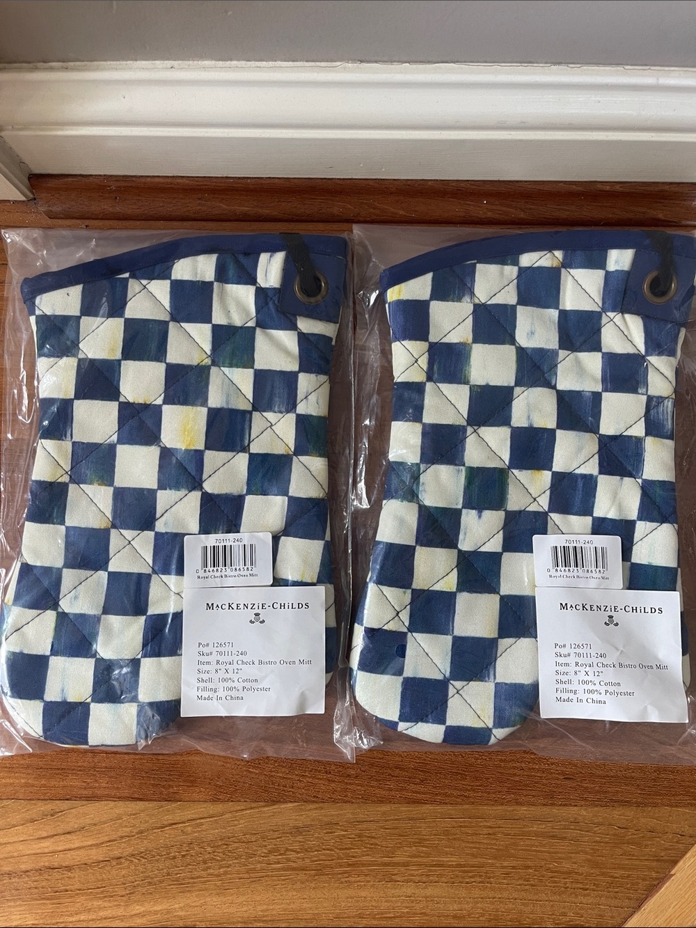 MacKenzie-Childs Royal Check Oven Mitts - Pair